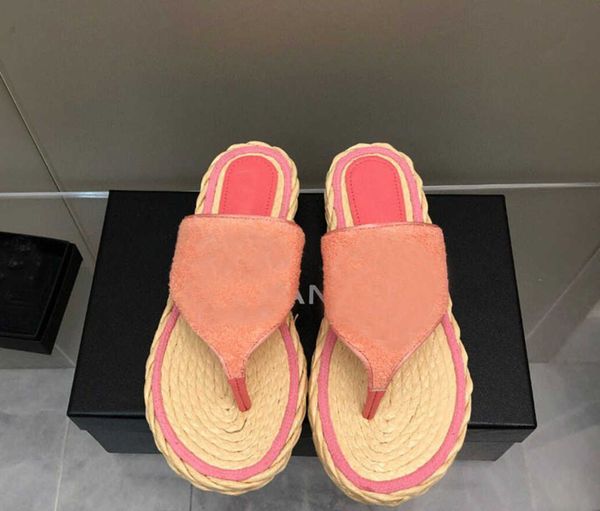 Sandali di marca 2023 estate nuovi infradito fatti a mano in tessuto per asciugamani indossano pantofole piatte scarpe da pescatore e da donna taglia 35-41