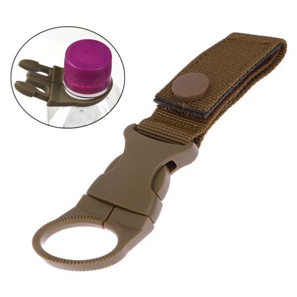 Gadgets Outdoor-Multifunktions-Wanderschnalle, tragbare Wasserflasche, schnell hängende Clip-Schnalle, Camping, taktische Nylon-Gurtband-Wasserflaschen-Hängeschnalle