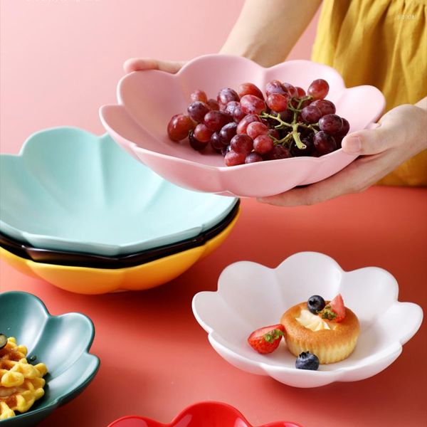 Тарелки Творческие и простые блюда домашние фруктовые миски Прекрасные закуски из гостиной ресторан в форме цветов глубоко