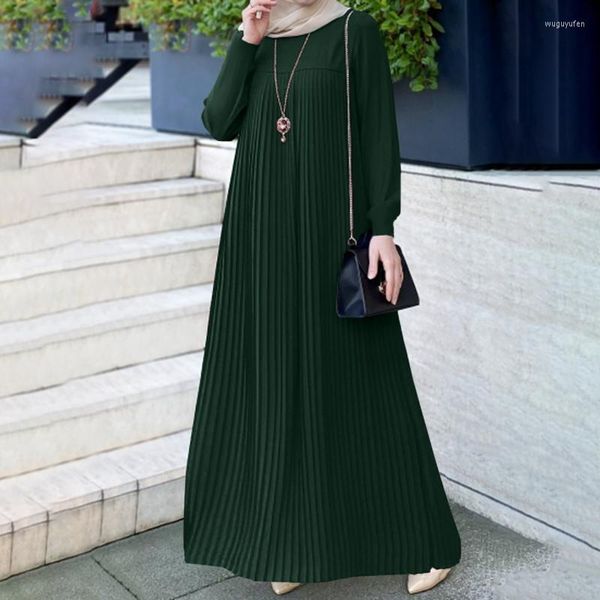 Этническая одежда Wepbel плиссированная кафтан ислам одевать арабский стиль женщины мусульманский абая с длинным рукавом элегантный исламский