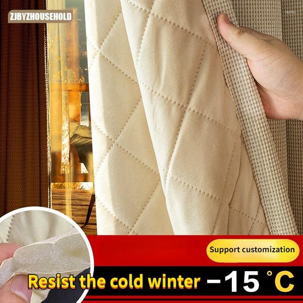 Cortinas cortinas cortinas mantêm o quarto quente Evite congelamento espesso de vedação isolamento de calor pano protetor solar à prova de vento e à prova de frio