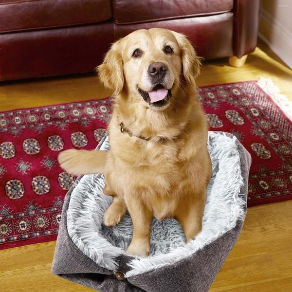 Pillow Padres waschbare Matratze für Hundekäfige, beruhigende, flauschige Anti-Angst-Betten, Deluxe-H-Matte mit rutschfester Unterseite, Z-Sitz
