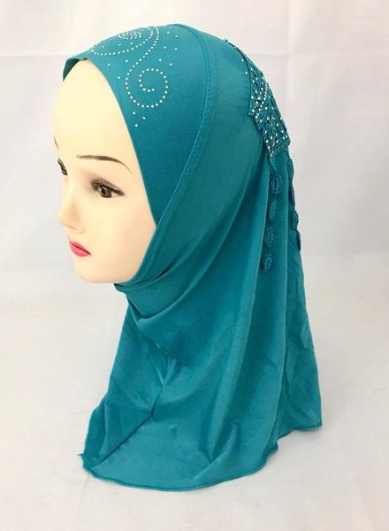 Eşarplar (12 adet/lot) Tasarım Küçük kız hijab fular Müslüman renkleri seçebilir xhgt024