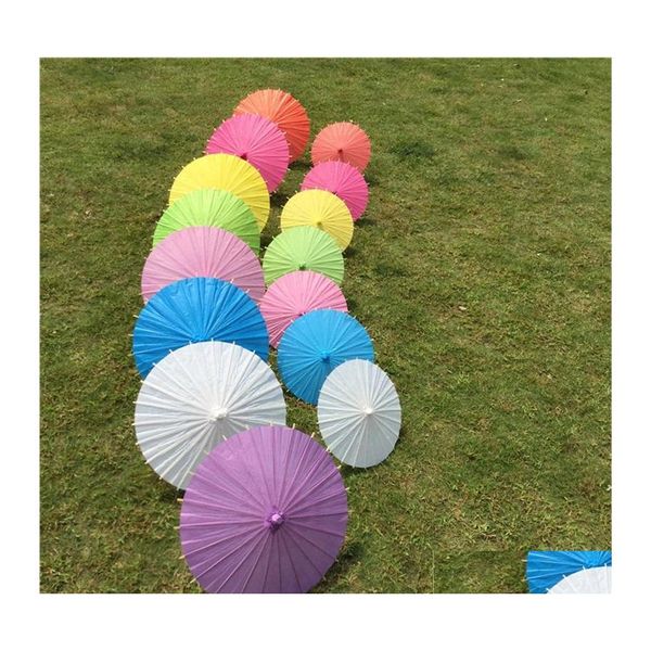 Regenschirme Est Chinesischer Japanpapier-Sonnenschirm aus Papier für Hochzeit, Brautjungfern, Party-Gefälligkeiten, Sommer-Sonnenschutz, Kindergröße 128 G2 Dro Otr7C