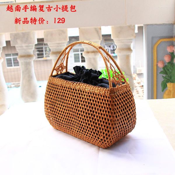 Sacchetti da sera Vietnam Handbag retrò intrecciata invariata intrecciata Pastorale Sen Women paglia pacchetto Ceremonia di tè inclusa A4531