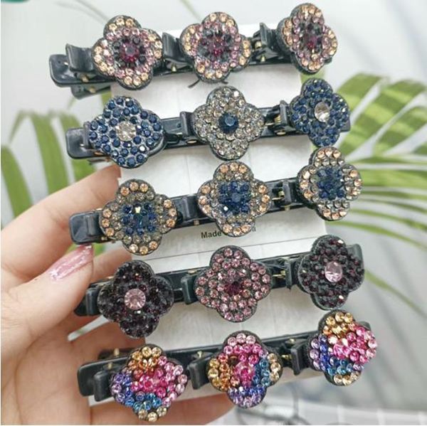 Neue Mode Koreanischen Stil Band Acryli Kristall Blumen Haar Clips Für Mädchen Sommer Süße Nette Pony Seite Haarspangen Elastische haar Clip 1383