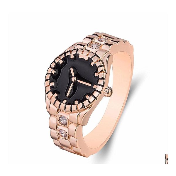 Bandringe Uhrenring für Männer und Frauen Beautif Rose Gold Kreativer Schmuck Party Geschenk Sier Drop Lieferung Dh5If