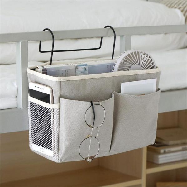 Bolsas de armazenamento Organizador de cabeceira de cabeceira de cama de mesa de mesa de controle de tv controle remoto de caddy pendurado bolsos de suporte de caddy