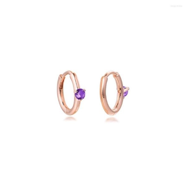 Orecchini a cerchio Giorla di rosa Solitaire Huggie Sterling Silver Gioielli per Woman Fai da te Fare da te Make Up Accessori