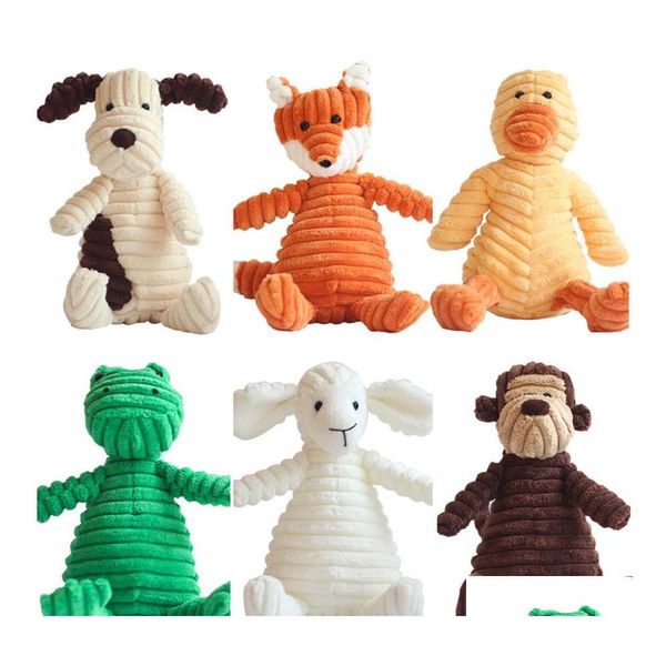 Toys de cachorro Chews Pet Biteresistente Corduroy Sound Plush Toy Teddy Pitle Animal Drop Drop Home Garden Supplies OTO6H