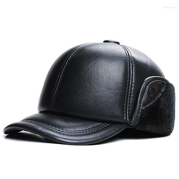 Ball Caps кожаная зимняя шляпа Мужская куполо