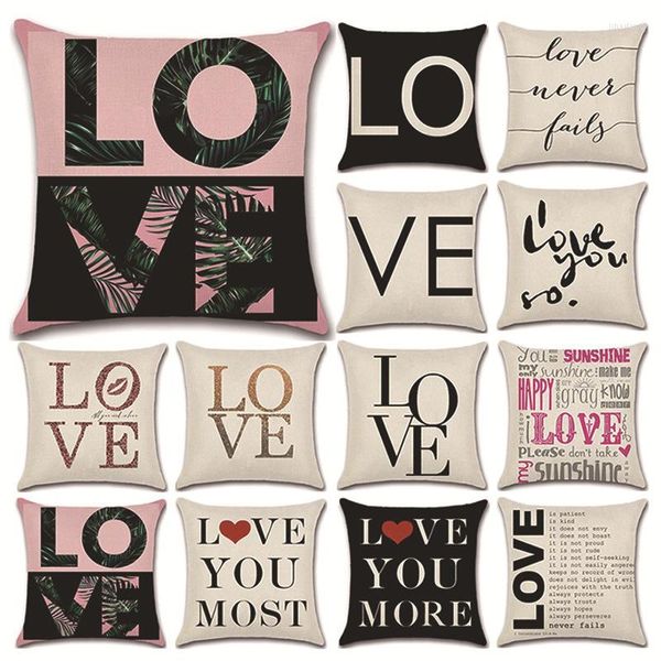 Pillow Love Cover Minimalismo moderno criativo do dia dos namorados do dia dos namorados Caso de decoração caseira da sala de estar na cadeira da cadeira