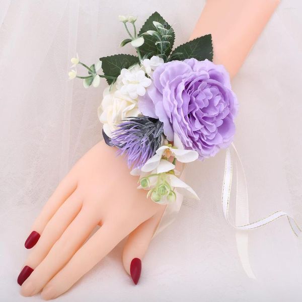 Fiori decorativi Damigella d'onore Perla Fiore da polso grande Simulazione di matrimonio Sposa Fatta a mano Sorella Gruppo Celebrazione per feste SW657