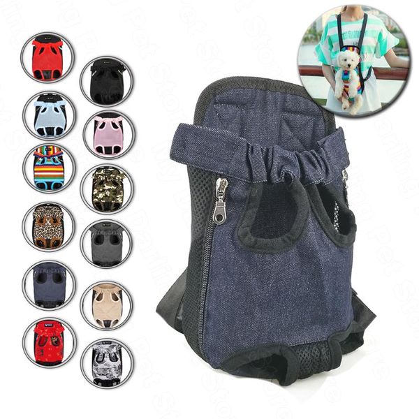 Capas de assento de carro de cachorro Mochila frontal de porta -pede -peito para cães Bolsas ao ar livre Puppy de gato Travel Carry Sling Bag Mesh Chihuahua MP0002