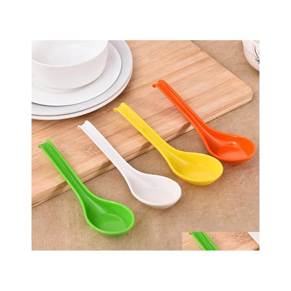 Colheres 300pcs/lot colorf gancho colher melamina sopa de mel de mel mel utensílios de mesa de mesa SN3143 Drop Drião Home Garden Kitchen Barra