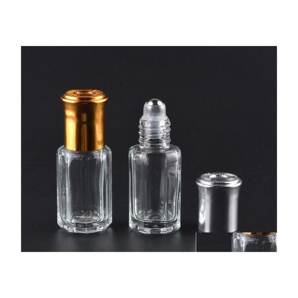 Bottiglie di imballaggio L 6Ml 10Ml Vetro ottagonale con sfera metallica aromatica roll-on per fiale di olio essenziale Custodia ricaricabile Sn942 Consegna a goccia Dh3Jw