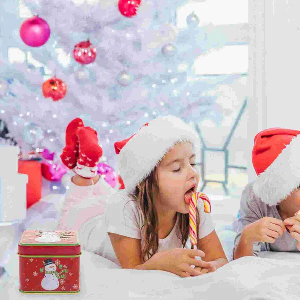Confezioni regalo Scatole per biscotti in latta di Natale Scatole Contenitori per nidificazione di caramelle Contenitori con coperchio in metallo Scatole per feste in latta Scatole per bomboniere Forniture decorative