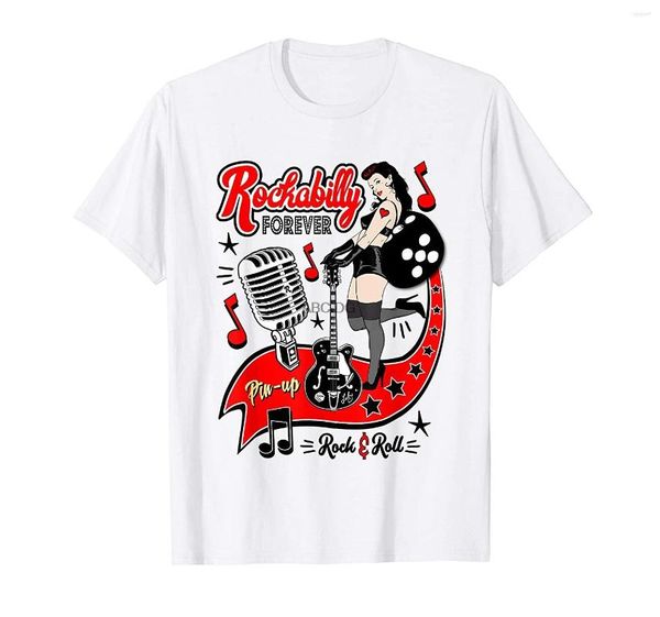 Camicie da uomo 50s rockabilly pin up girl anni anni '50 costume hop doo wop t-shirt