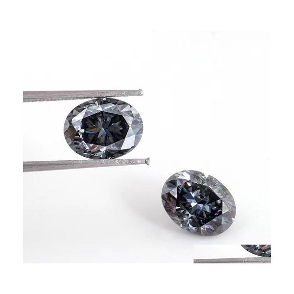 Andere zertifizierte dunkelblaue Farbe Ovaler loser Moissanit-Stein 38 ct Lab-Edelstein Pass-Diamant-Test für DIY-Schmuck Ringother Drop Del Dhfpy