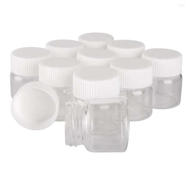 Vorratsflaschen 15 Stück 20 ml 37/40 mm Glas mit weißen Kunststoffkappen Gewürzbehälter Süßigkeitengläser Fläschchen DIY Handwerk für Hochzeitsgeschenk
