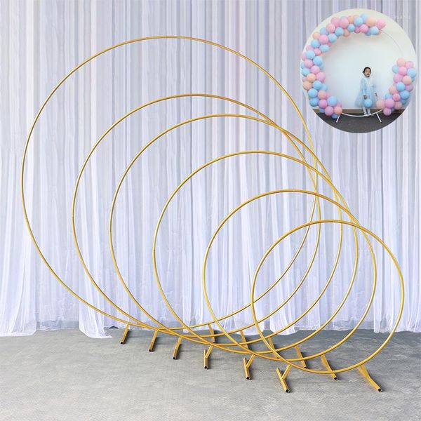 Decoração de festa Iron Circle Wedding Birthday Arch Balloon Kit Deco Mariage Fleur Artificielle Decoração de casa ao ar livre Noel