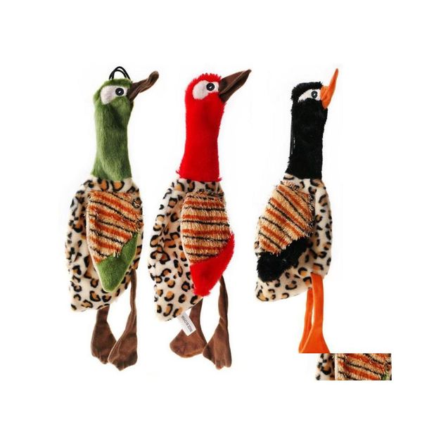 Giocattoli per cani da masticare 30X9Cm Lovely Squeak Peluche Giocattolo per animali domestici Anatra Uccello Ripieno Cucciolo Gioco interattivo Vuoto Goccia del suono Consegna Giardino domestico S Dhbts