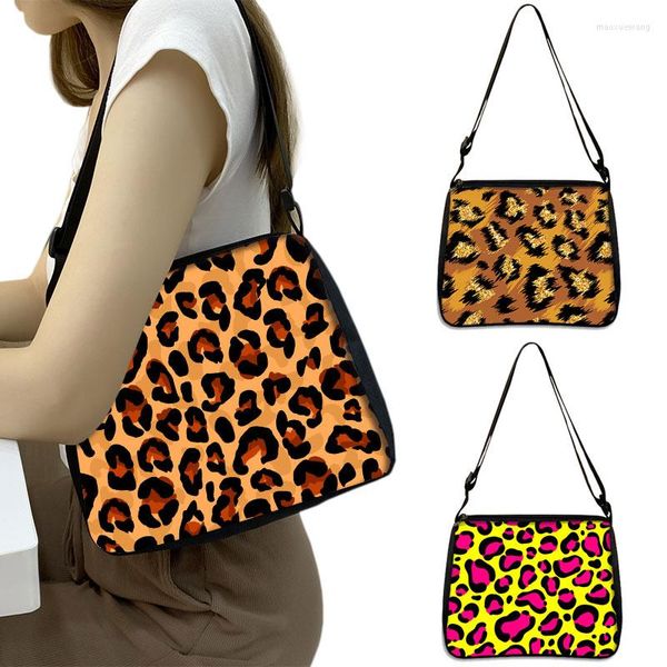 Сумки на плече 2023 модные леопардовые печатные перекрестные кросс кубики маленькие сумки подмышки леди сумочки женщины простые сумки для женщин