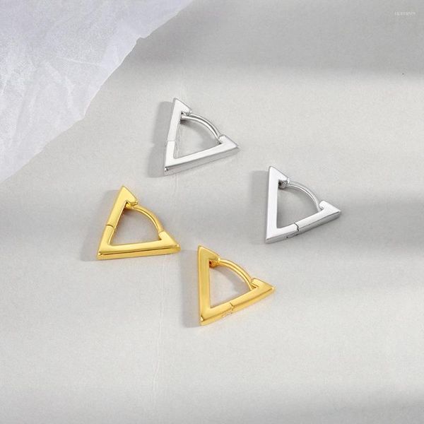 Orecchini a cerchio GSOLD Fashion Triangle Ear Buckle Simple Geometric Copper Hoops Huggie Earring Temperament Women Daily Jewelry Accessories
