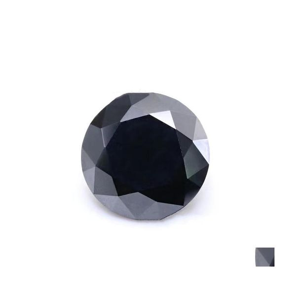 Outras 0,53ct cor preta vvs1 redonda moissantie solt stone stone certificada grau gemstone moissanite diamante passa para jóias diy d gota d dhwgk
