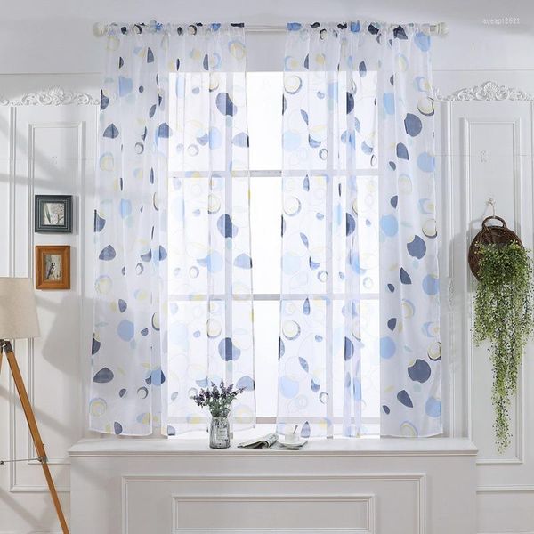 Tenda Tende in tulle Stampato in 3D Decorazione per la cucina Trattamento per finestre Divisorio per soggiorno americano Sheer Voile Modern Valance