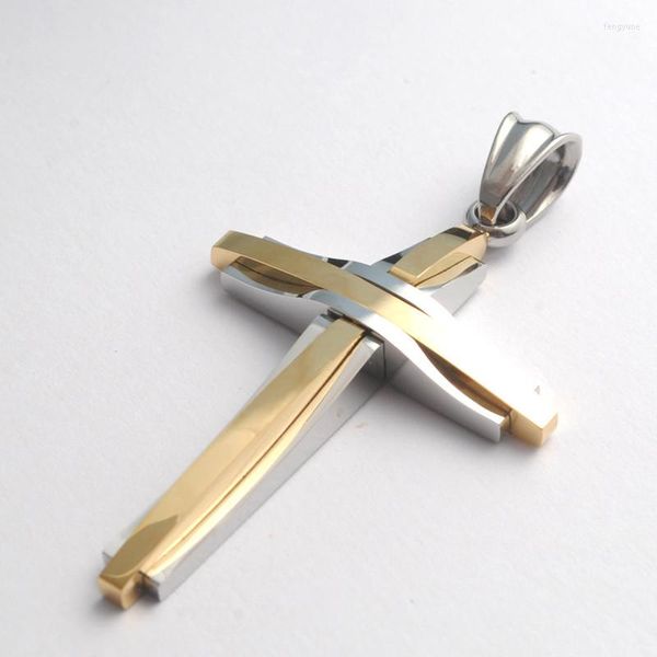 Colares pendentes punk masculino pingentes de aço inoxidável de aço dourado Jóias de colar de Jesus preto para homens legais