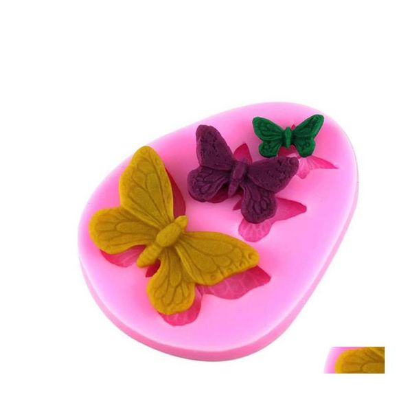 Strumenti per torte Stampo Sile a forma di farfalla Fondente Sapone Mod Bakeware Cottura Cottura Zucchero Biscotto Jelly Pudding Decor Drop Delivery Home G Dhgyf