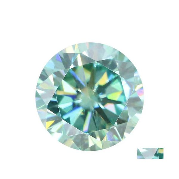 Altro 0,312 carati colore verde chiaro Vvs1 rotondo Moissanite pietra sciolta diamante passaggio con pietra preziosa Gra gioielli fai da te altro altro altro Dro Dhrcp