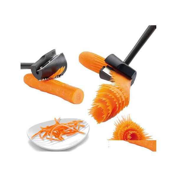 Obst Gemüse Werkzeuge Küche Werkzeug Cutter Kunststoff Karotte Spirale Slicer Schäler Obst Gerät Gadget Zubehör Kochen Drop Deliv Dhdtr