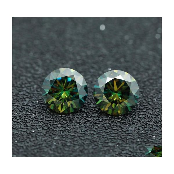 Diamanti sciolti Carati D Colore Vvs Rotondo Giallo Verde Moissanite Pietra Per Gioielli Fai Da Te 100 Passaggi Diamond Pen Test Gra Moissaniteloose D Dhlmx