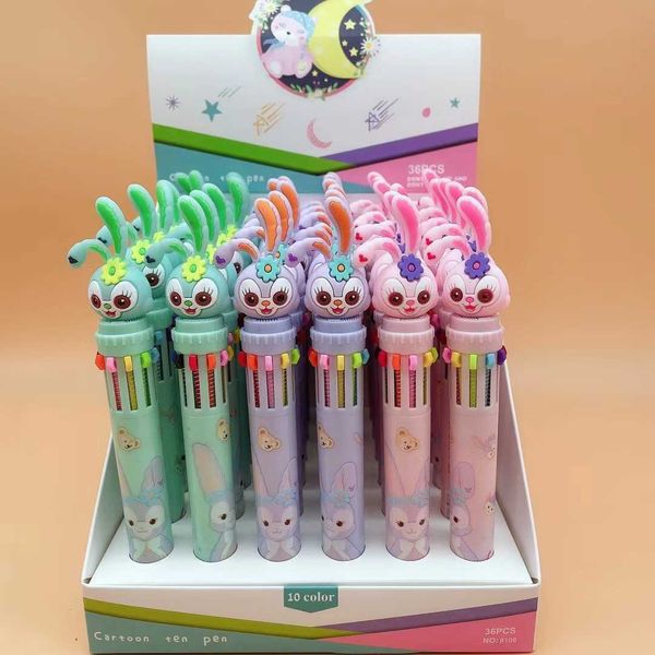 Cute Animal Power 10 colori Chunky Penna a sfera Kawaii Roller Forniture per ufficio scuola Articoli di cancelleria regalo Papelaria Escolar