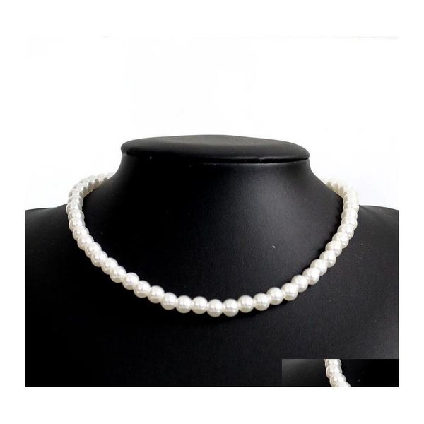 Perlen Halsketten Vintage Imitation Perle Choker Kette Goth Kragen Für Frauen Mode Charme Party Hochzeit Schmuck Geschenk Zubehör Dro Ot38X