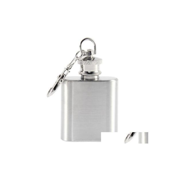 Fiaschetta 1Oz Mini Flask Liquore portatile Pentola da vino Bottiglia di whisky da viaggio in metallo in acciaio inossidabile con consegna a goccia portachiavi Gard Dhkky