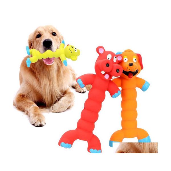 Giocattoli per cani Mastica Cuccioli Pet Lattice Gioca a masticare Cani Gatti Forniture per animali Forma animale Gomma Suono stridulo Giocattolo Consegna a goccia Giardino domestico Dhtqb