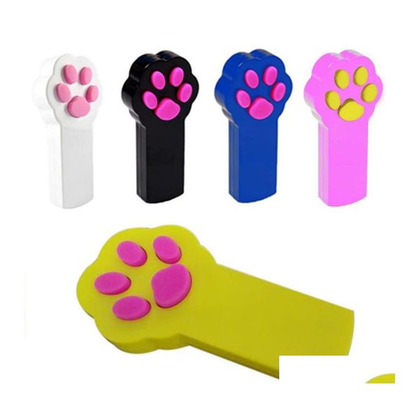 Toys de gato Funny Paw Beam a laser brinquedo interativo Matic Red Pointer Exerc￭cio de animais de estima￧￣o Fa￧a gatos felizes entrega de gato home jardim dhf5p