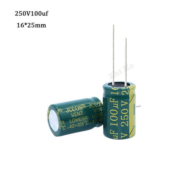 5pcs/lote 250V 100UF 16 por 25 Capacitor eletrol￭tico de alum￭nio de baixa frequ￪ncia de baixa frequ￪ncia 100UF 250V 20% 105C