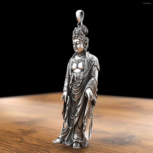 Colares pendentes LH LH sólida e pacífica colar de guanyin retro masculino Bodhisattva Brand Baby Pure Bottle Jewelry