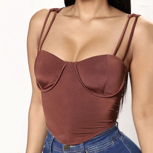 Damen-Tanks, sexy Korsett-Oberteil, ärmellos, schulterfrei, weiblich, abgeschnitten, Streetwear, Bustier, Crop-Tank, elastische Hemden, schlanke Kleidung