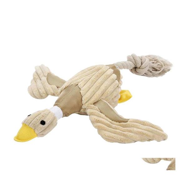 Brinquedos de cachorro Chews Funny Greaty Duck Toy Puppy Chew For Dogs Pet Squeak Plush Sound Cat Soft Play Pets Interactive Supplies Drop Deli DH8GH