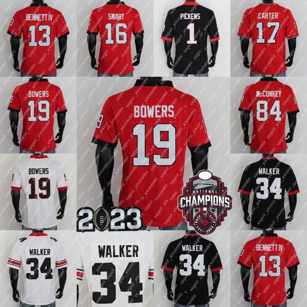 Fußballtrikots 2023 Championship Stetson Bennett IV Jersey Brock Bowers Ladd McConkey Malaki Starks Kelee Ringo Kendall Milton Jalen Carter Herschel Walker