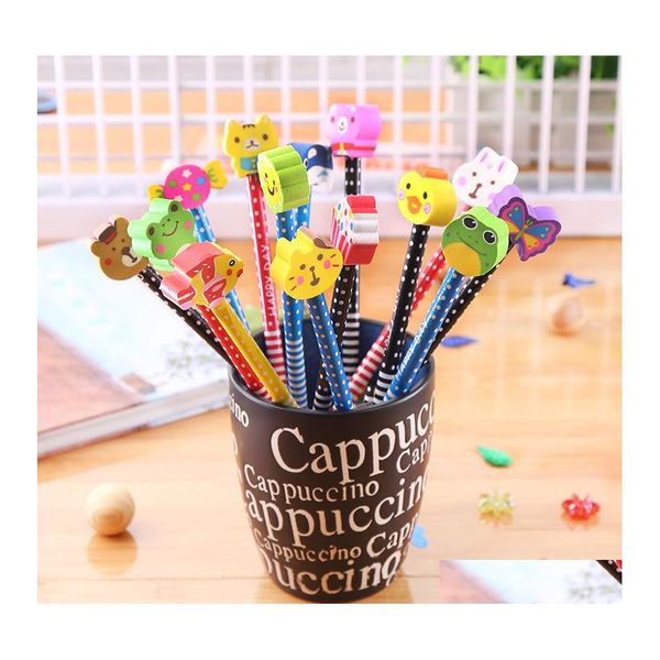 Matite Creative Cute Animal Eraser Forniture per l'apprendimento per bambini Matita per cancelleria Kawaii con bambini che dipingono Graffiti Tool Study Writi Dhhi7