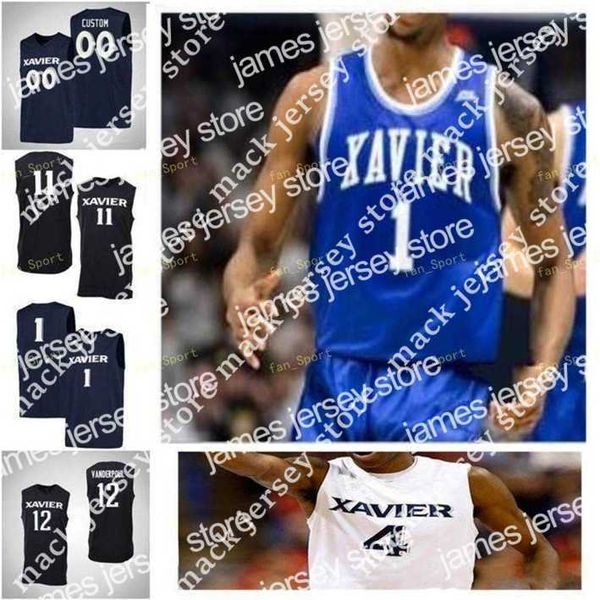 Basketball Nik1 NCAA Xavier Musketeers Basketballtrikot Myles Hanson 35 Zach Hankins Elias Harden Tyrique Jones individuell genäht