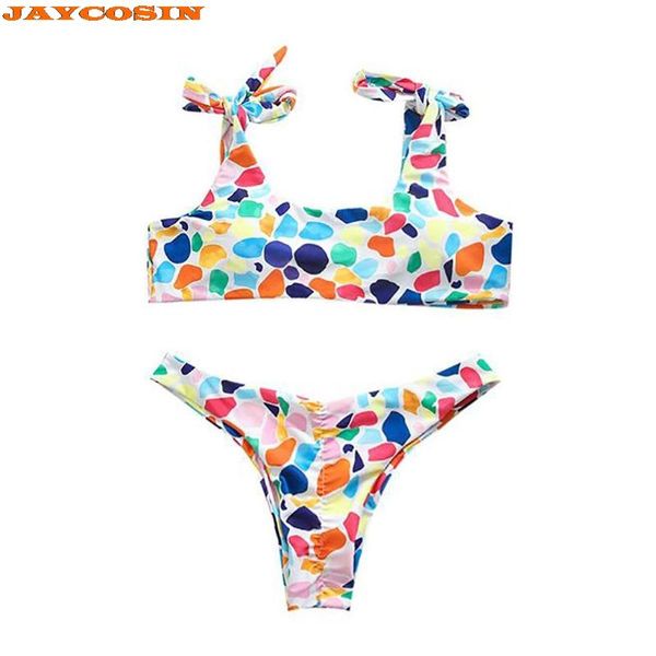 Pontas de duas peças femininas de banho de banho 2023 Sexy Women Mullicolor Prints Swim Swim Fashion Beach Wear Behiting Suits feminino