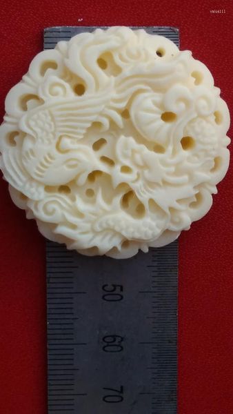 Подвесные ожерелья Ivory White Yak Bone Carving Longfeng Chengxiang Мужчины и женщины универсальные ювелирные изделия могут выбрать