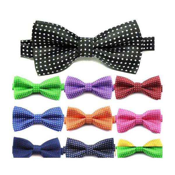 Hundebekleidung Kinder Mode Formale Baumwolle Fliege Kinder Klassische Dot Bowties Colorf Schmetterling Hochzeit Party Haustier Bowtie Smoking Krawatten Dh4Hy